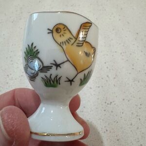 Egg Cup Easter Decor Hand Painted Bird Decor Made in Japan Vintage